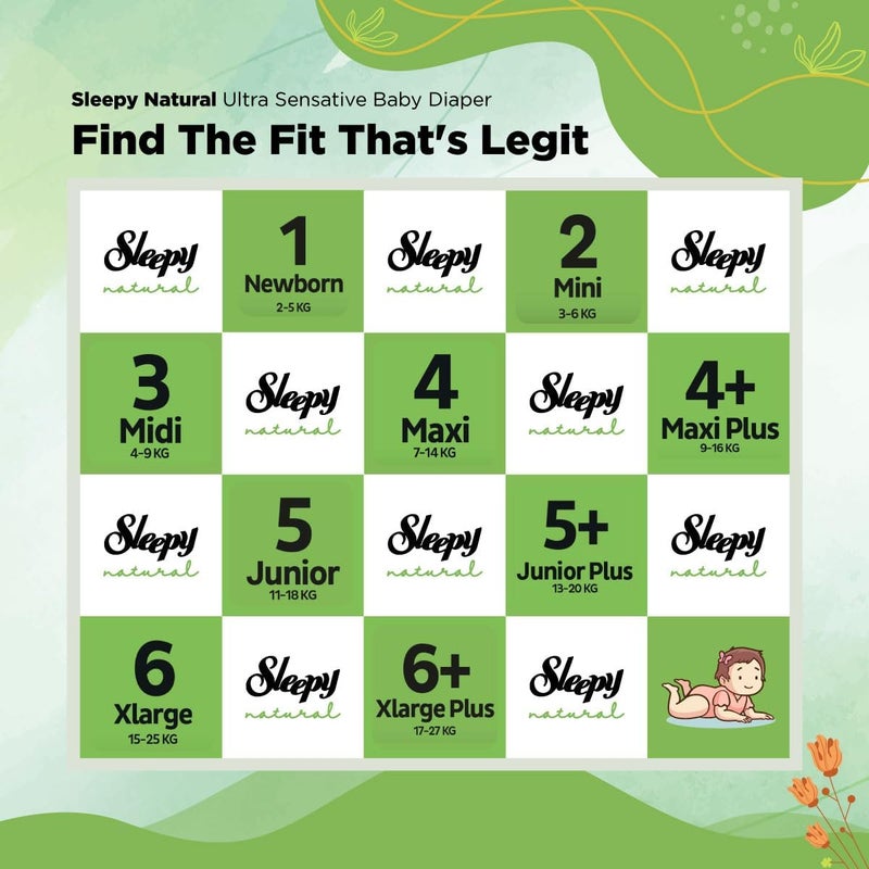 Sleepy سروال نوم طبيعي مقاس 7، 64 قطعة | صديق للبيئة، حفاضات أطفال مضادة للحساسية - Image 5